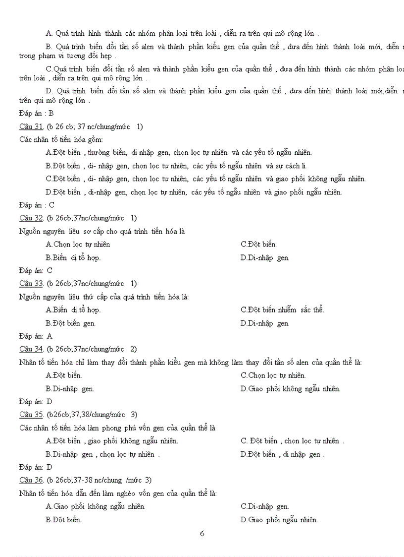 image for page Ngân hàng câu hỏi Ôn thi tốt nghiệp Sinh học Học kì II