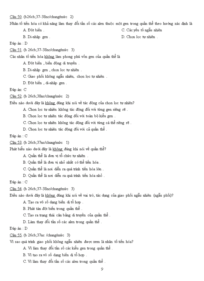 image for page Ngân hàng câu hỏi Ôn thi tốt nghiệp Sinh học Học kì II
