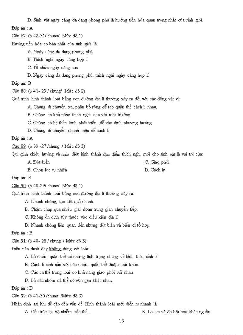 image for page Ngân hàng câu hỏi Ôn thi tốt nghiệp Sinh học Học kì II