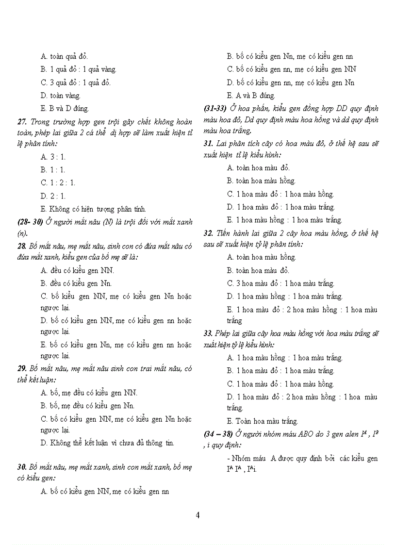 image for page Ngân hàng câu hỏi trắc nghiệm sinh học 12