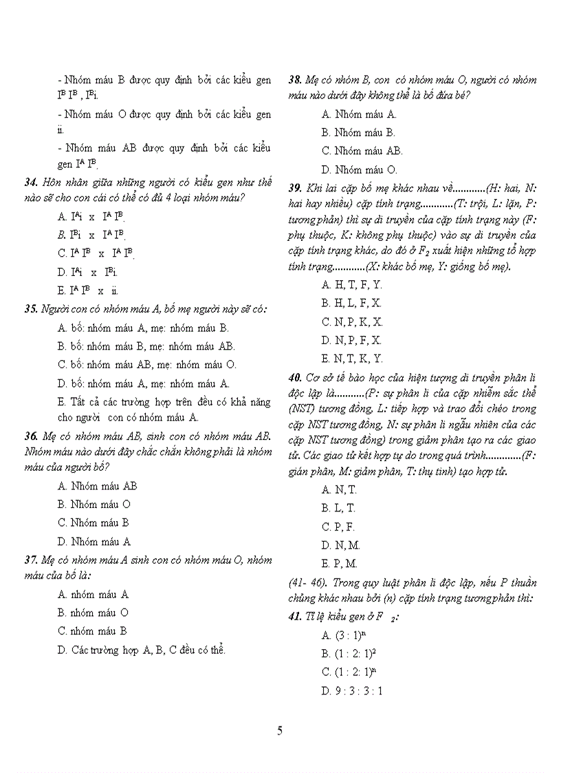 image for page Ngân hàng câu hỏi trắc nghiệm sinh học 12