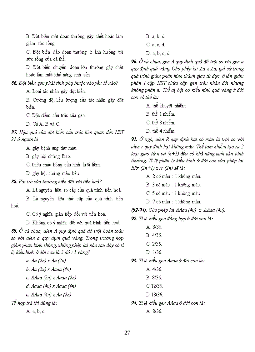 image for page Ngân hàng câu hỏi trắc nghiệm sinh học 12