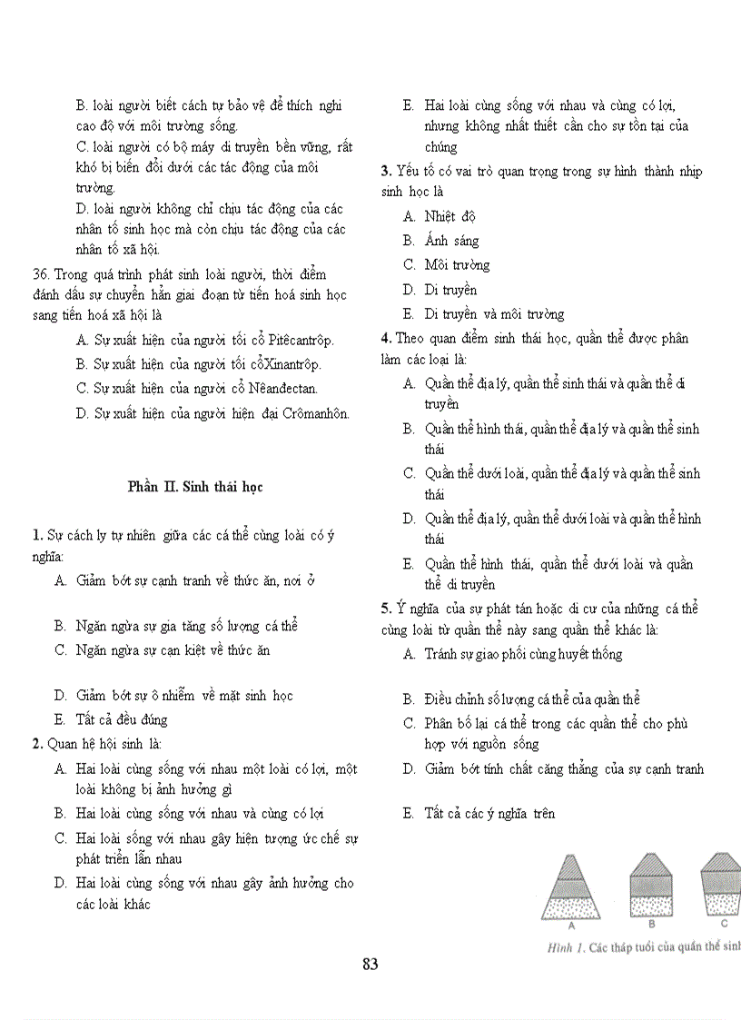 image for page Ngân hàng câu hỏi trắc nghiệm sinh học 12