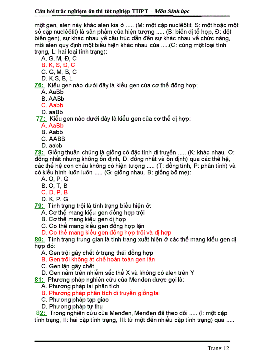 image for page Ngan hang de trac nghiam 12 Thi TN