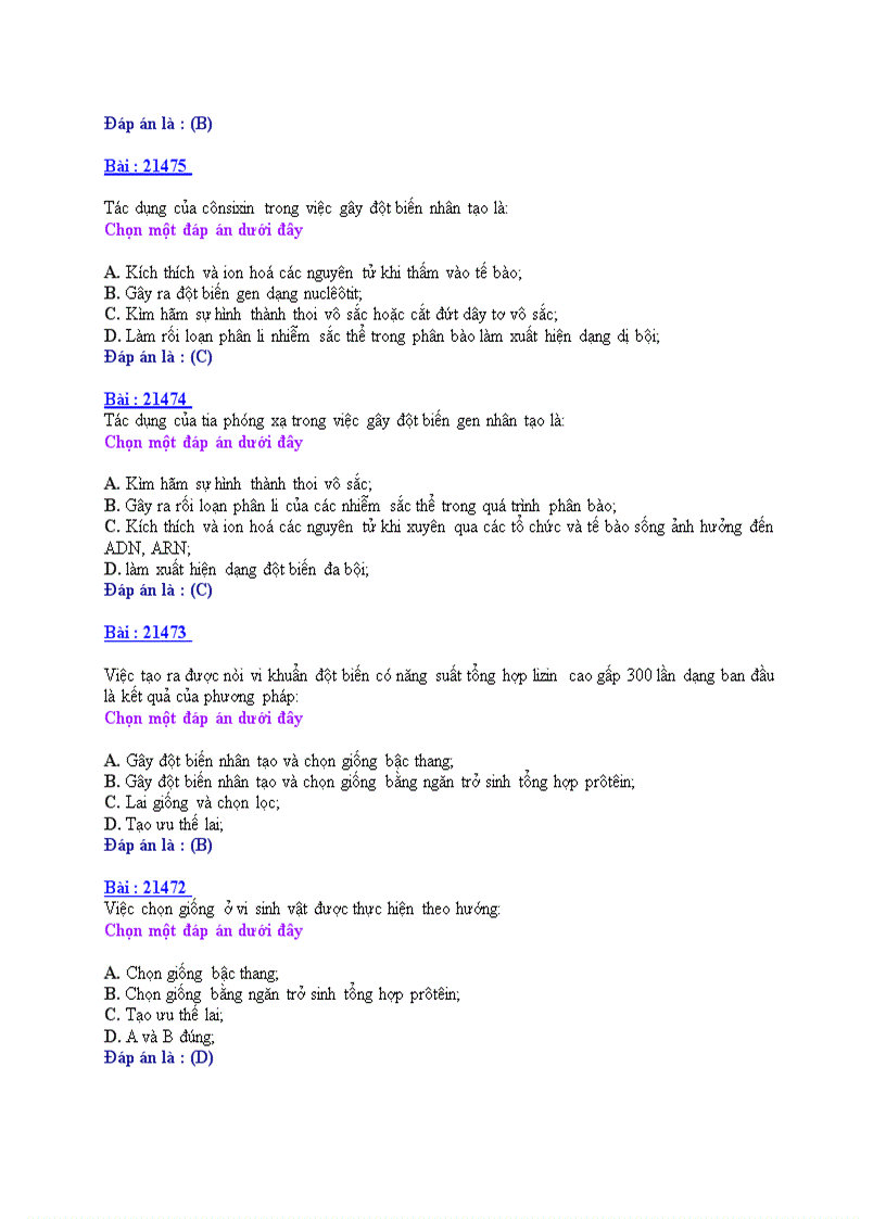 image for page Ôn tập sinh học TNPT CDĐH BỘ ĐỀ 10