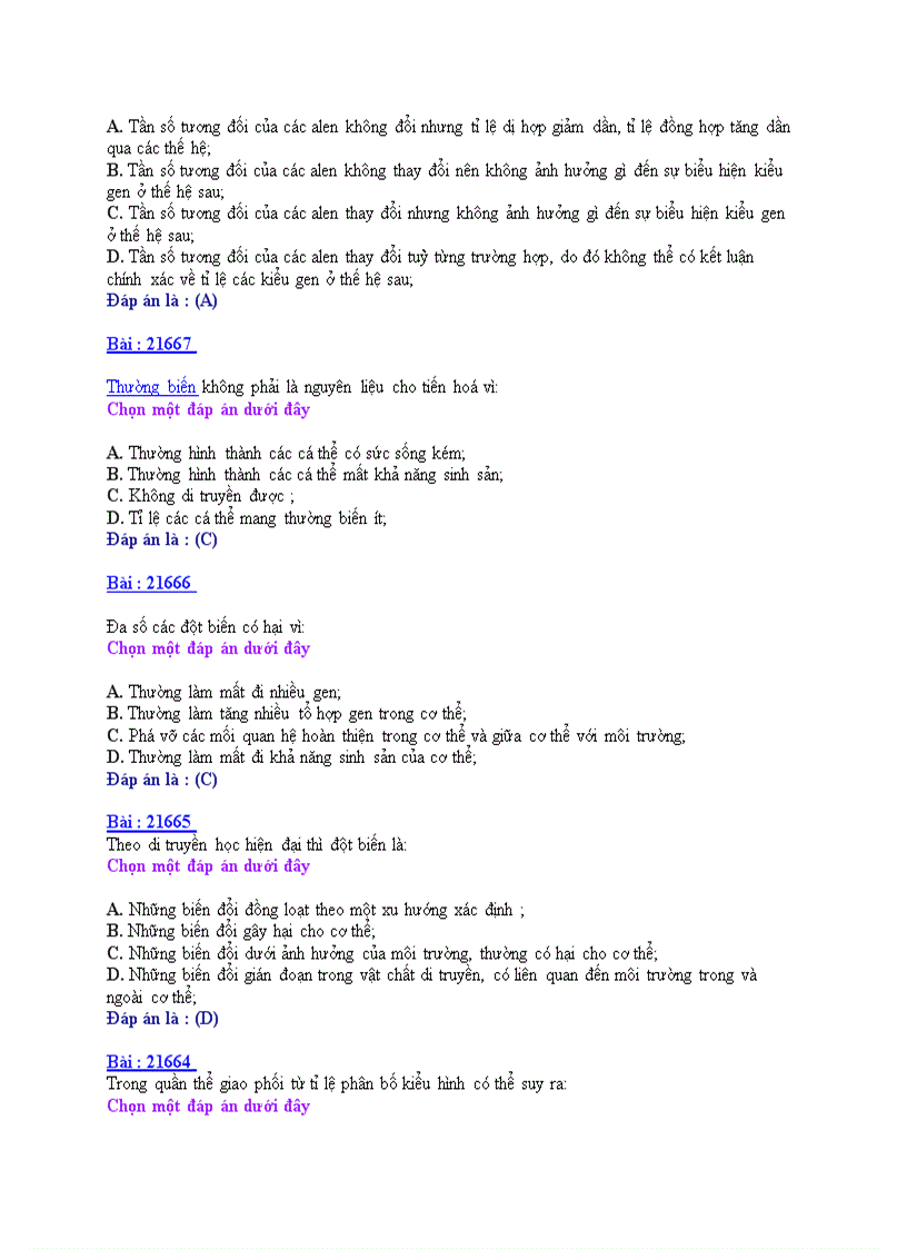 image for page Ôn tập sinh học TNPT CDĐH BỘ ĐỀ 3