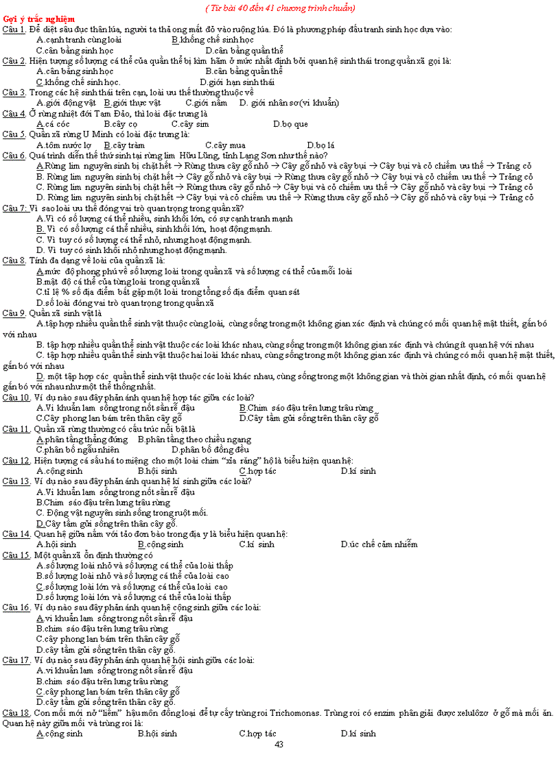 image for page Ôn thi tn thpt sinh học 2011