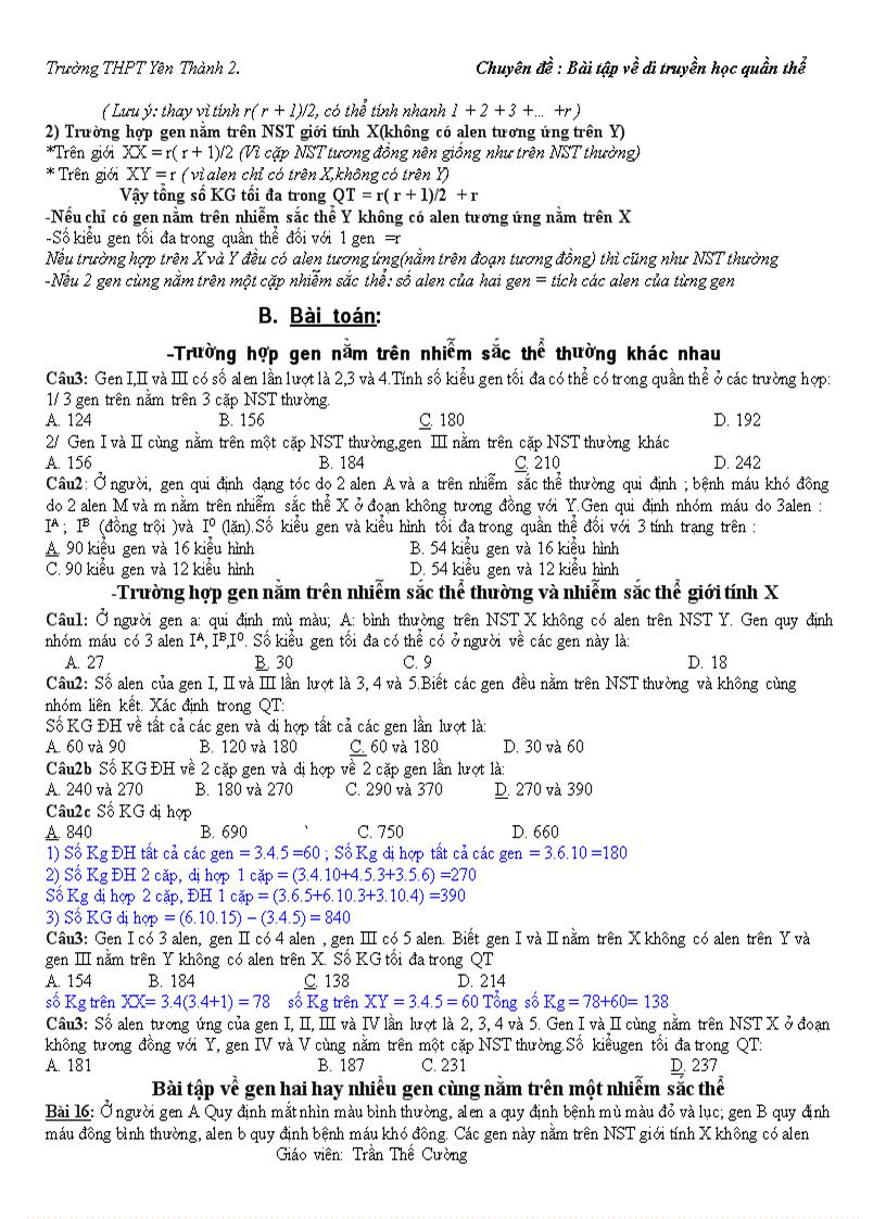 image for page Phương pháp giải bài tập di truyền học quần thể