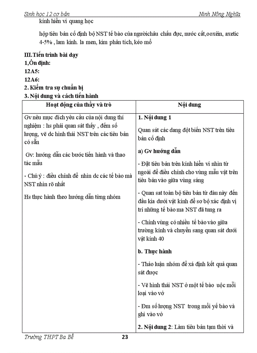 image for page Sinh 12 CB bai 5 7 Chuản KTKN