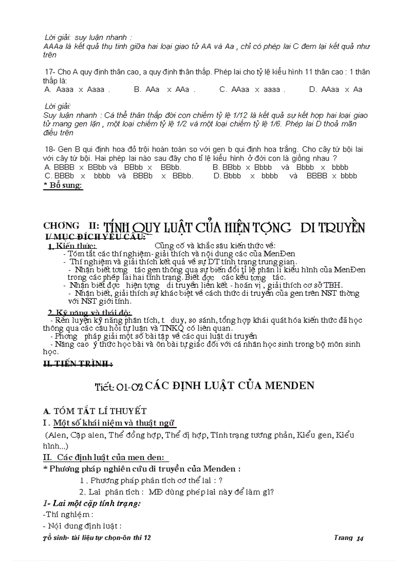 image for page Tài liệu dạy tự chọn ôn thi