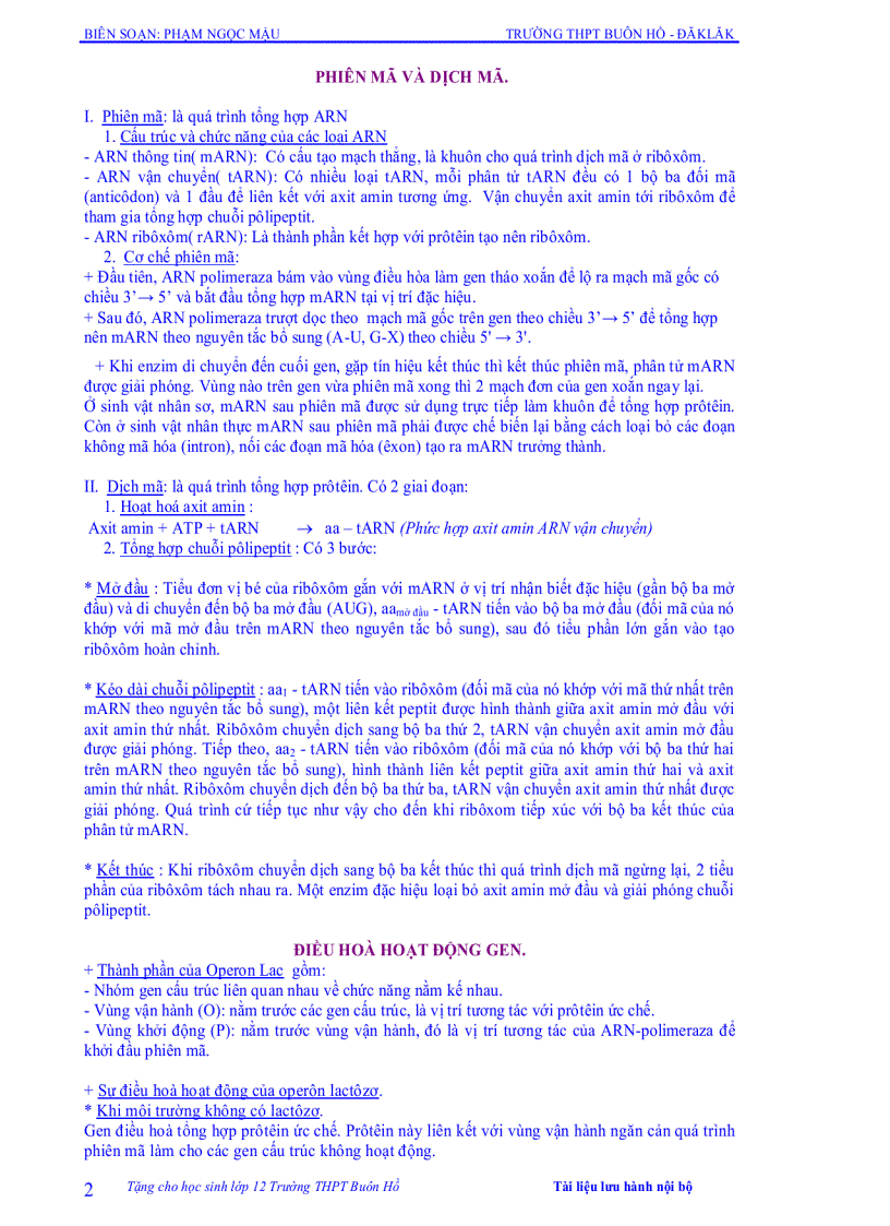 image for page Tài liệu ôn tập Sinh học 12