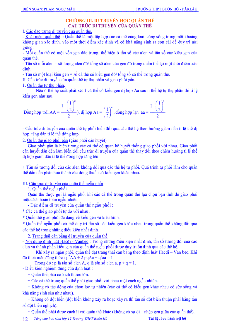 image for page Tài liệu ôn tập Sinh học 12