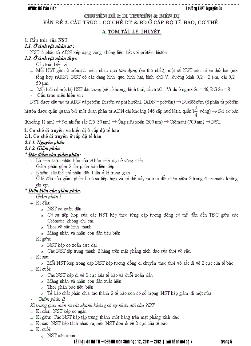 image for page Tai lieu on tap thi tnthpt đhcđ mon sinh 2011