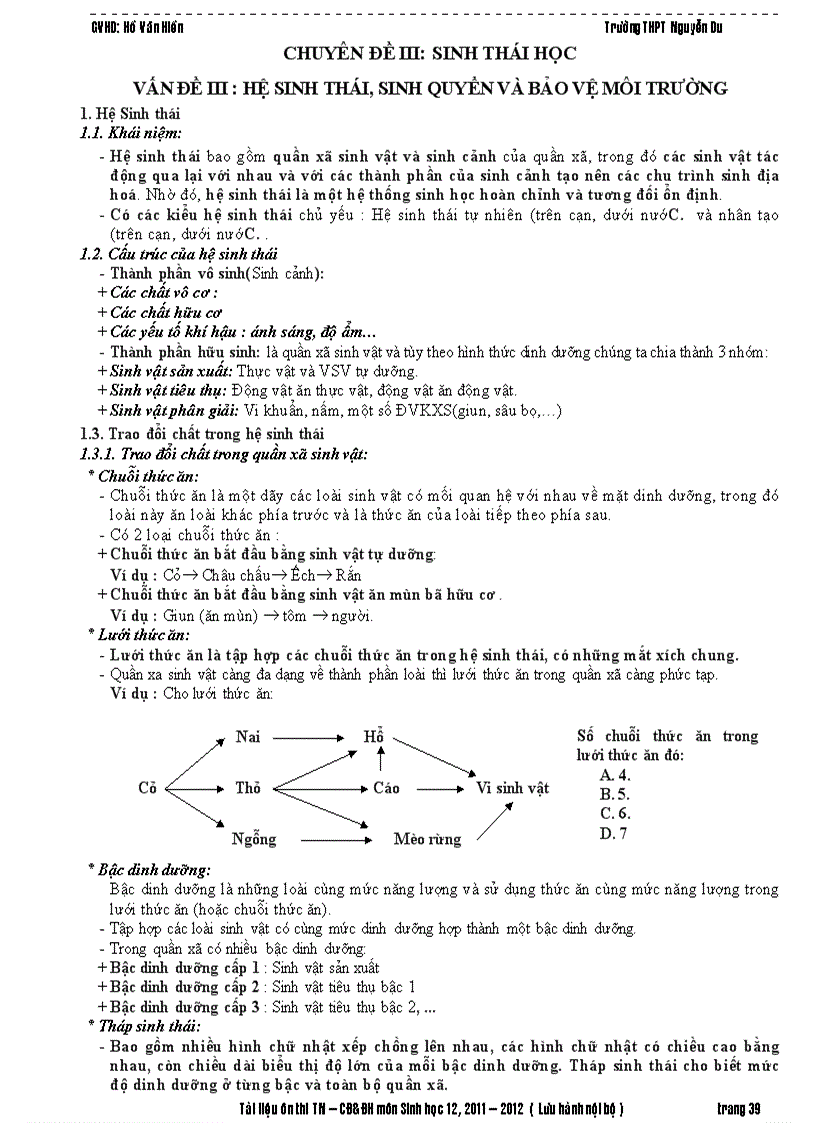 image for page Tai lieu on tap thi tnthpt đhcđ mon sinh 2011