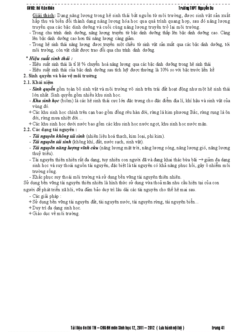 image for page Tai lieu on tap thi tnthpt đhcđ mon sinh 2011