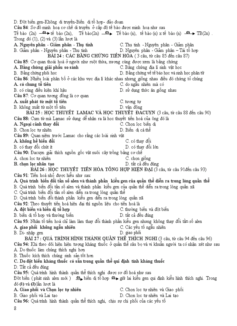 image for page Tài liệu ôn thi TN môn Sinh 12