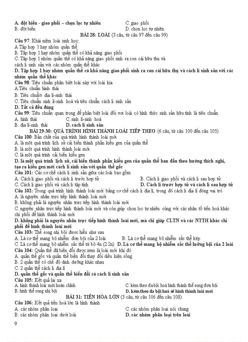 image for page Tài liệu ôn thi TN môn Sinh 12