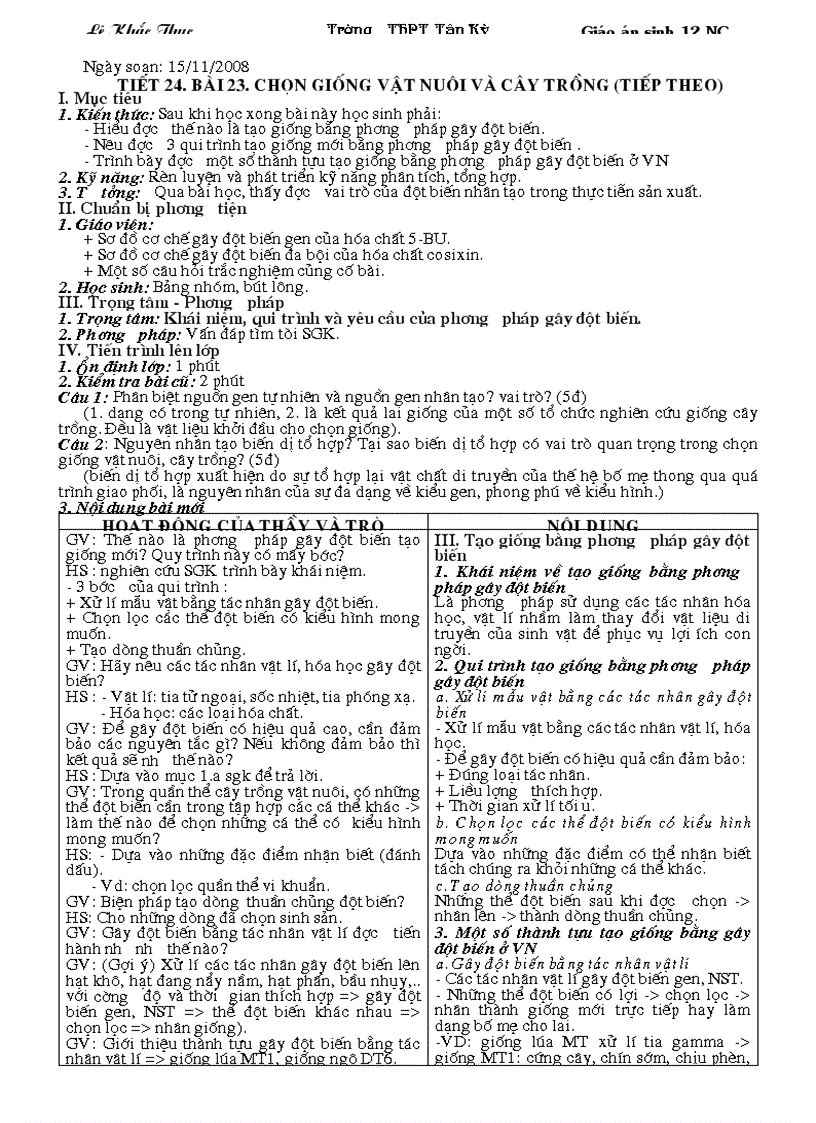 image for page Tiết 24 sinh học 12 NC