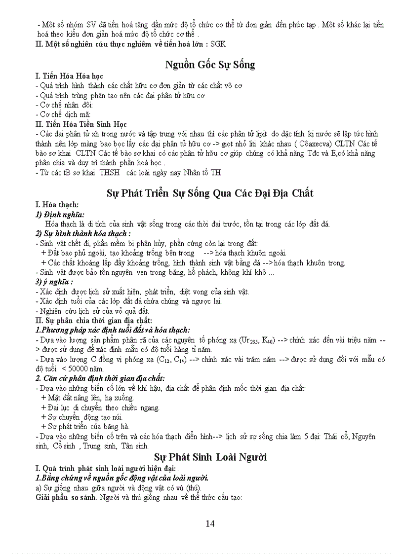 image for page Tóm tắt kiến thức môn sinh ôn thi TN 2009 ban cơ bản