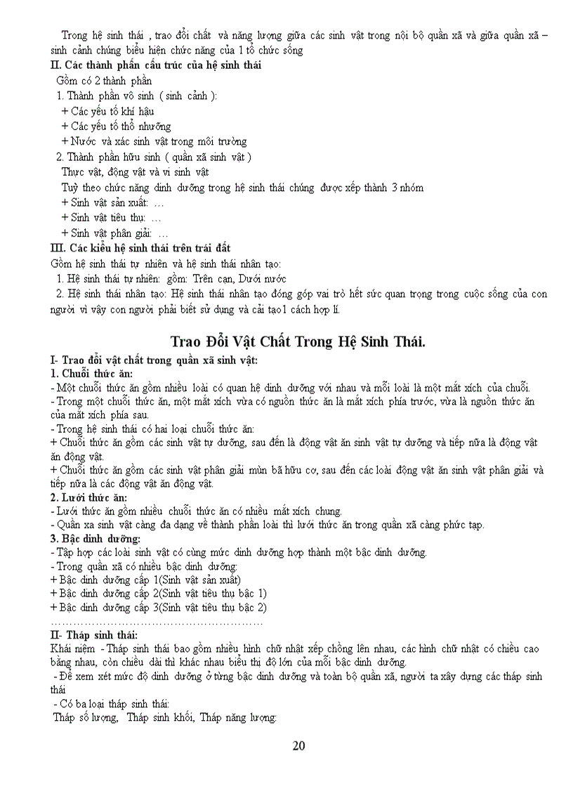 image for page Tóm tắt kiến thức môn sinh ôn thi TN 2009 ban cơ bản