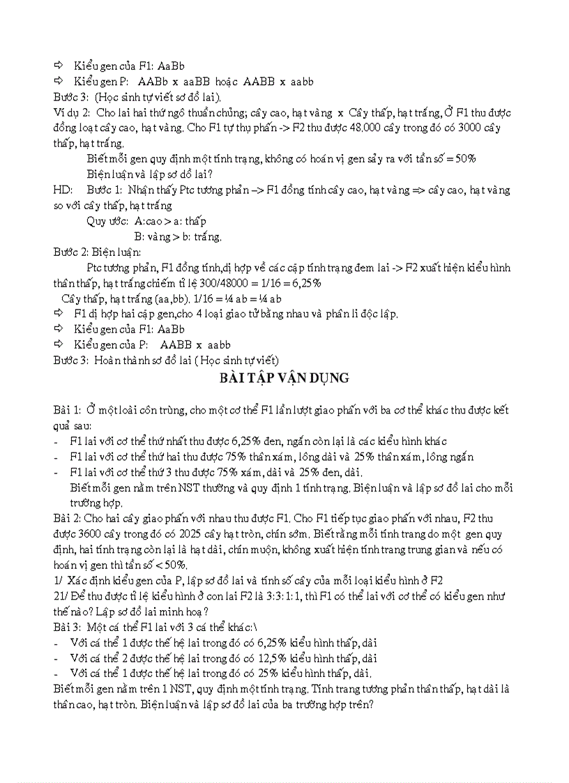image for page Tổng hợp và phân dạng bài tập di truyền của Menđen