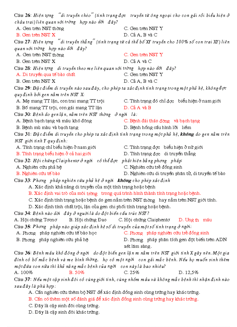 image for page Trac nghiem di truyen nguoi