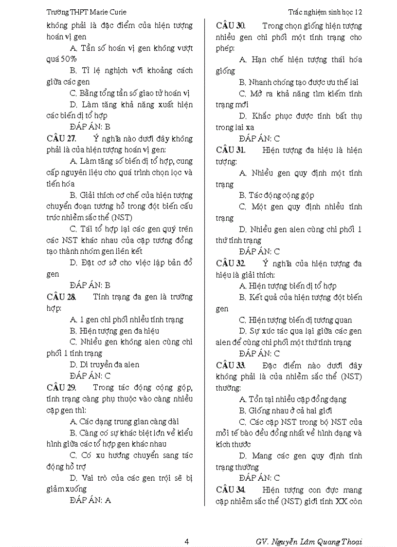 image for page Trắc nghiệm phần quy luật DT