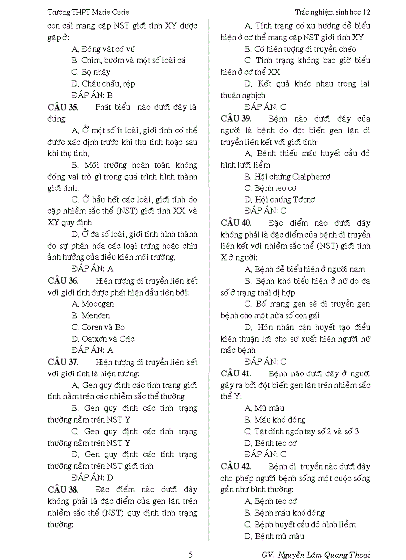 image for page Trắc nghiệm phần quy luật DT