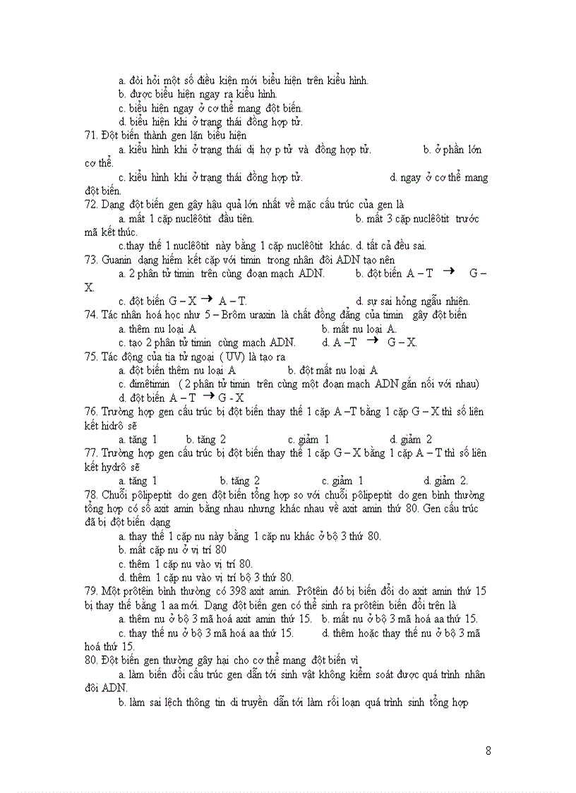 image for page Trac nghiem sinh hoc 12 chuan ktkn va nội dung tinh giảm