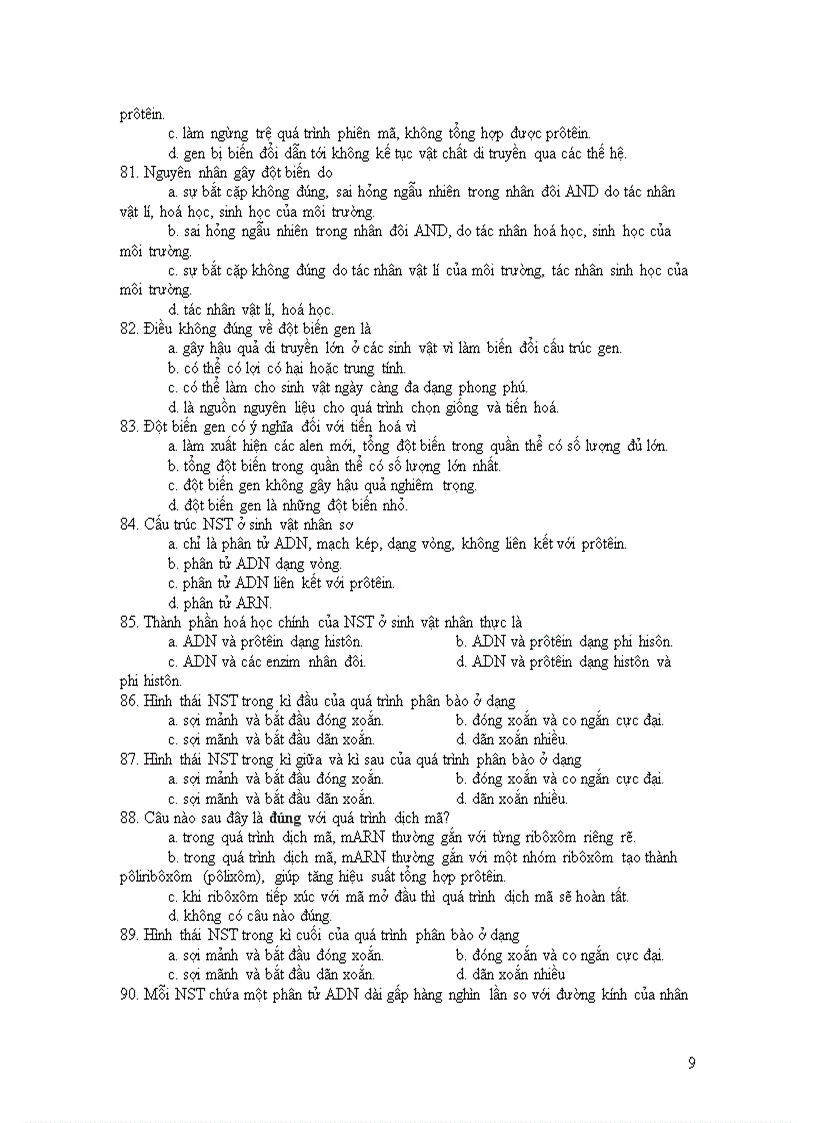 image for page Trac nghiem sinh hoc 12 chuan ktkn va nội dung tinh giảm