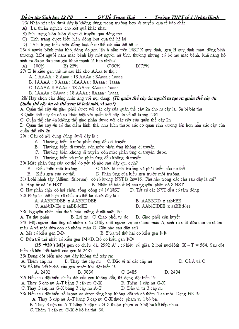 image for page Trac nghiem Sinh hoc