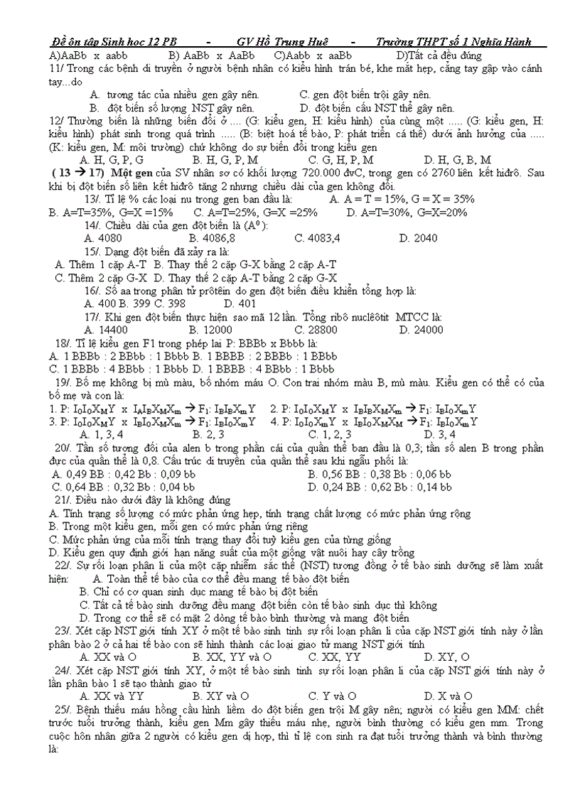 image for page Trac nghiem Sinh hoc