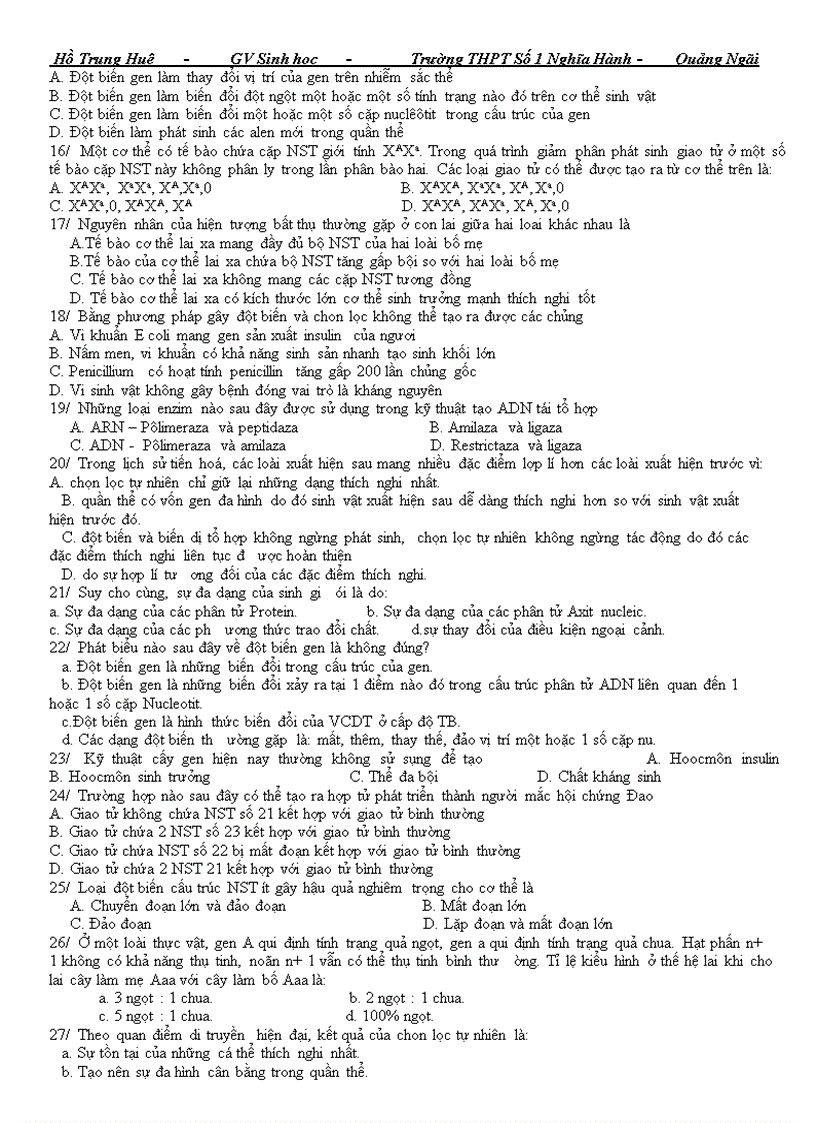 image for page Trac nghiem Sinh hoc