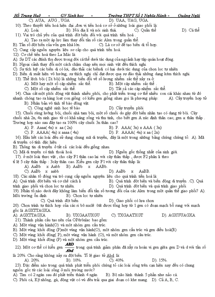 image for page Trac nghiem Sinh hoc