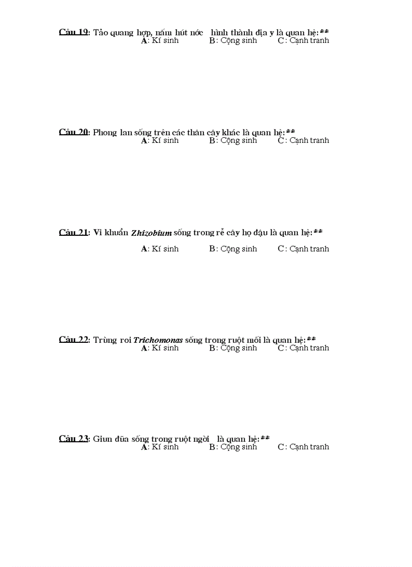 image for page Trac nghiem sinh thai