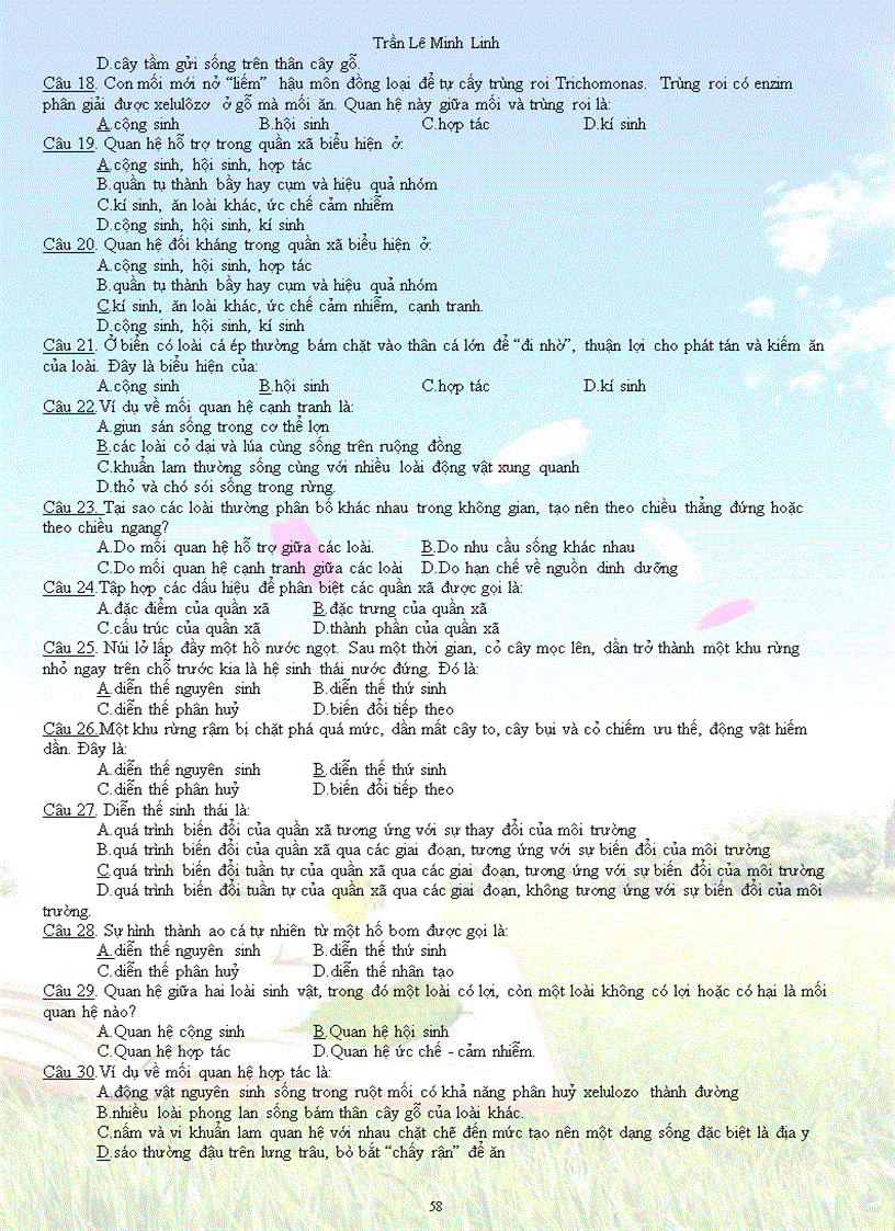 image for page Trac nghiem theo bai sh 12 co dap an