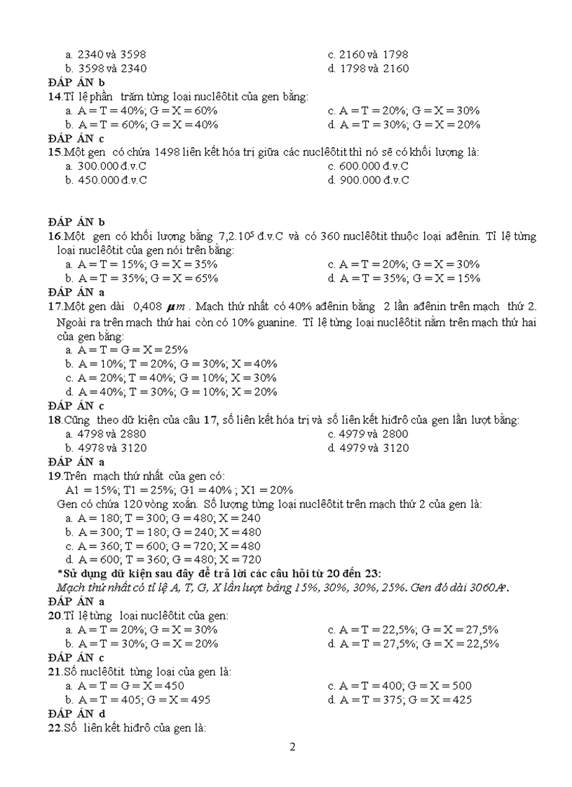 image for page Trắc nghiệm tự nhân đôi ADN Có đáp án