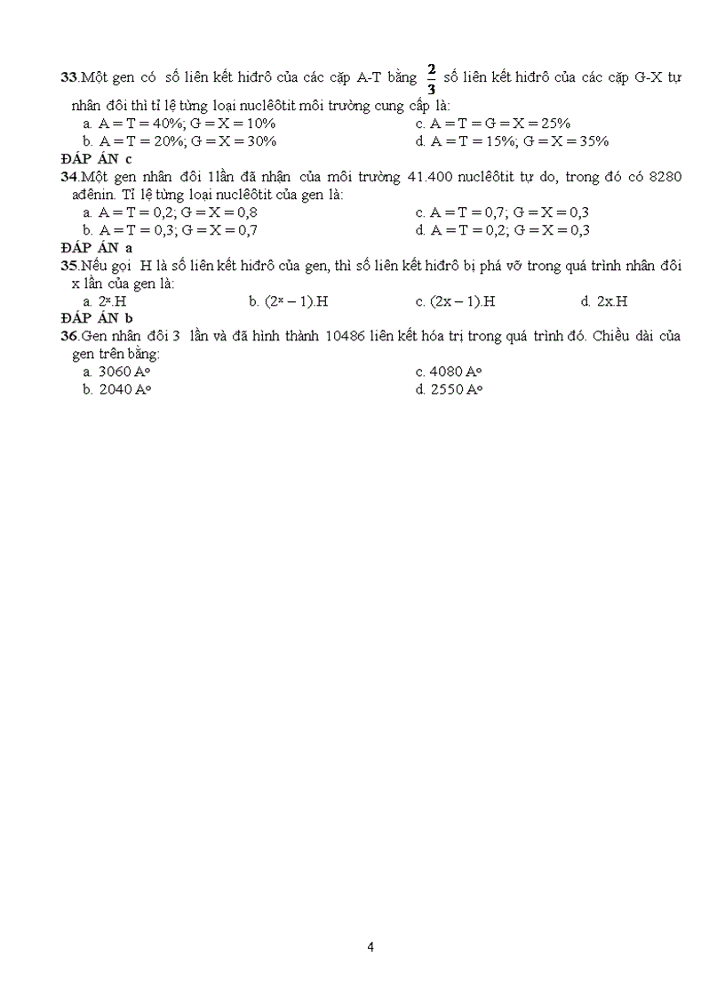 image for page Trắc nghiệm tự nhân đôi ADN Có đáp án