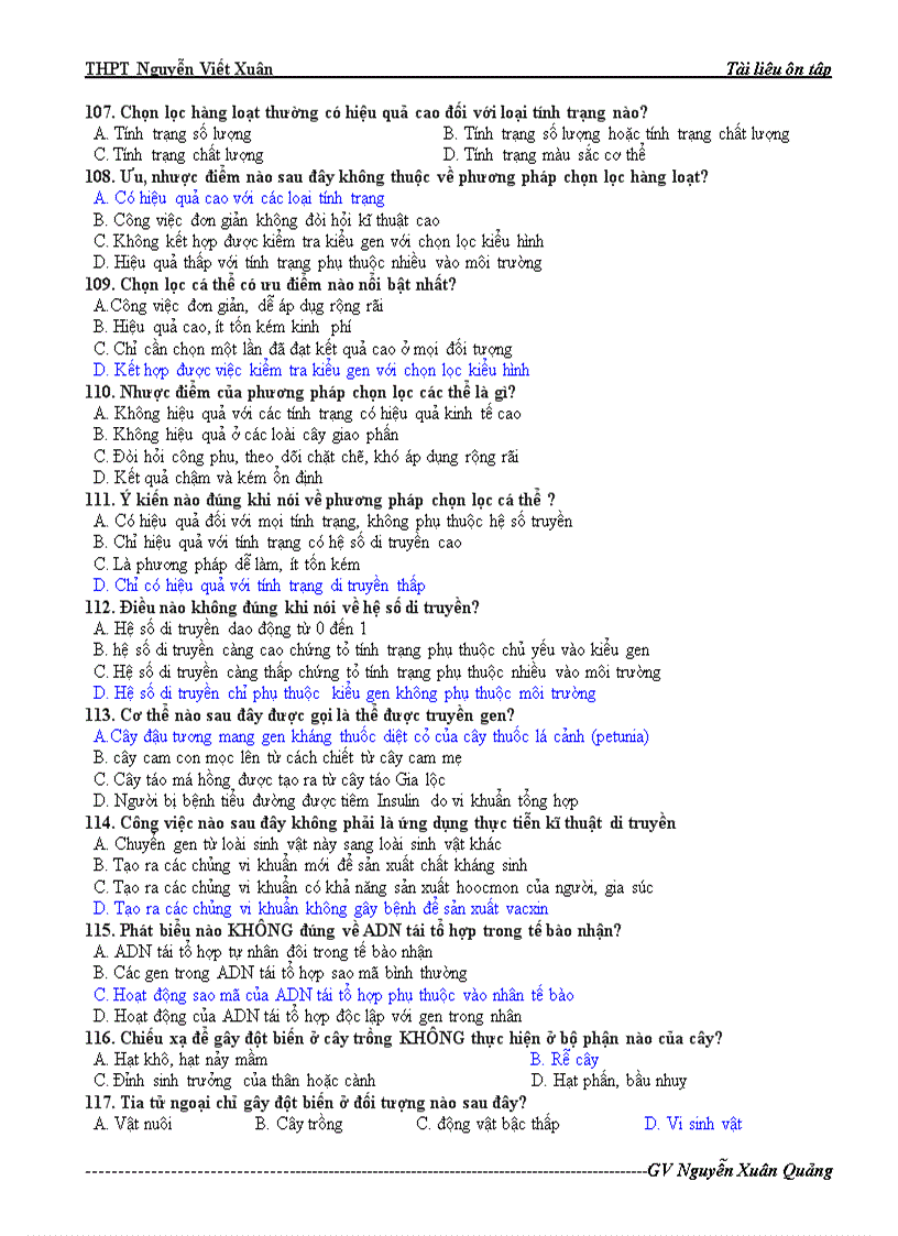 image for page Trắc nghiệm Ứng dụng di truyền vào chọn giống