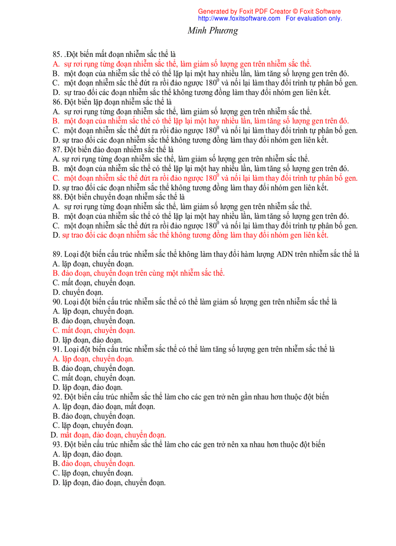 image for page Trắc nghiệm sinh học 12 theo bài 1