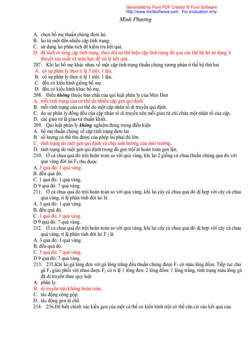 image for page Trắc nghiệm sinh học 12 theo bài 1