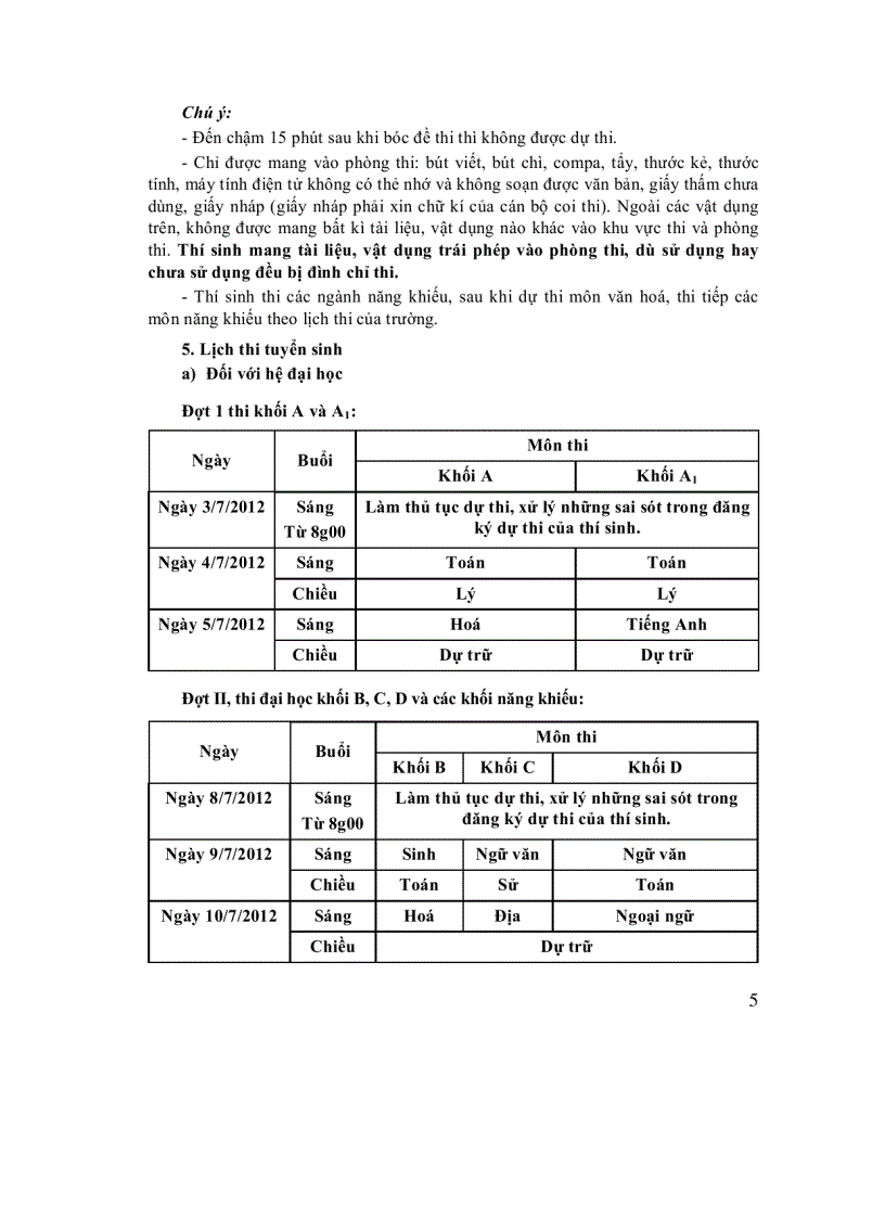 image for page Tuyển sinh 2012 những điều cần biết
