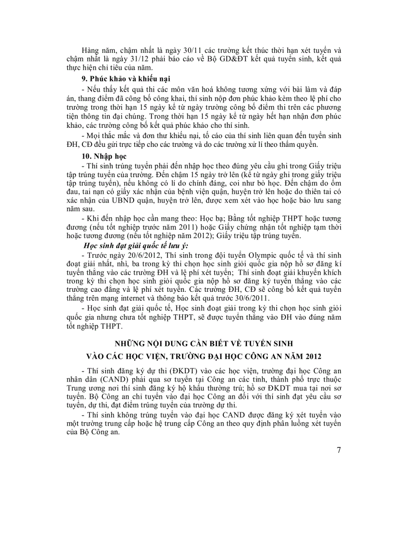 image for page Tuyển sinh 2012 những điều cần biết