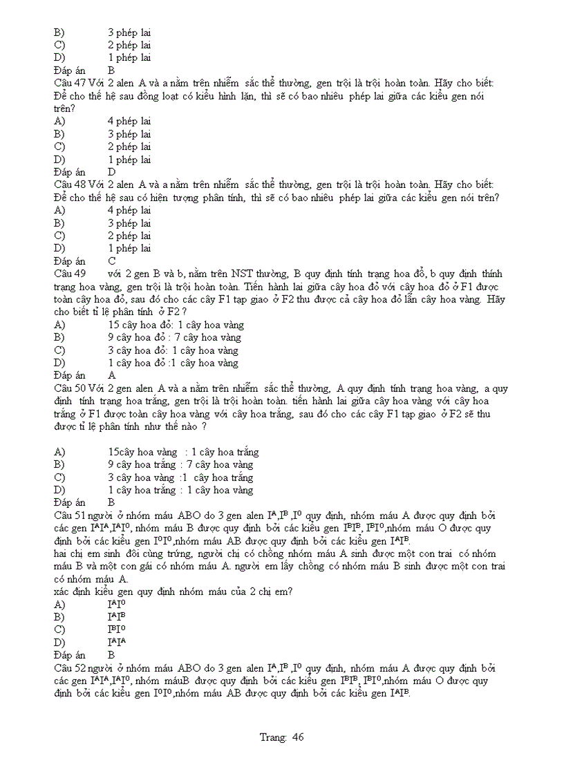 image for page Tuyển tập các câu hỏi trắc nghiệm sinh phọc phần 1