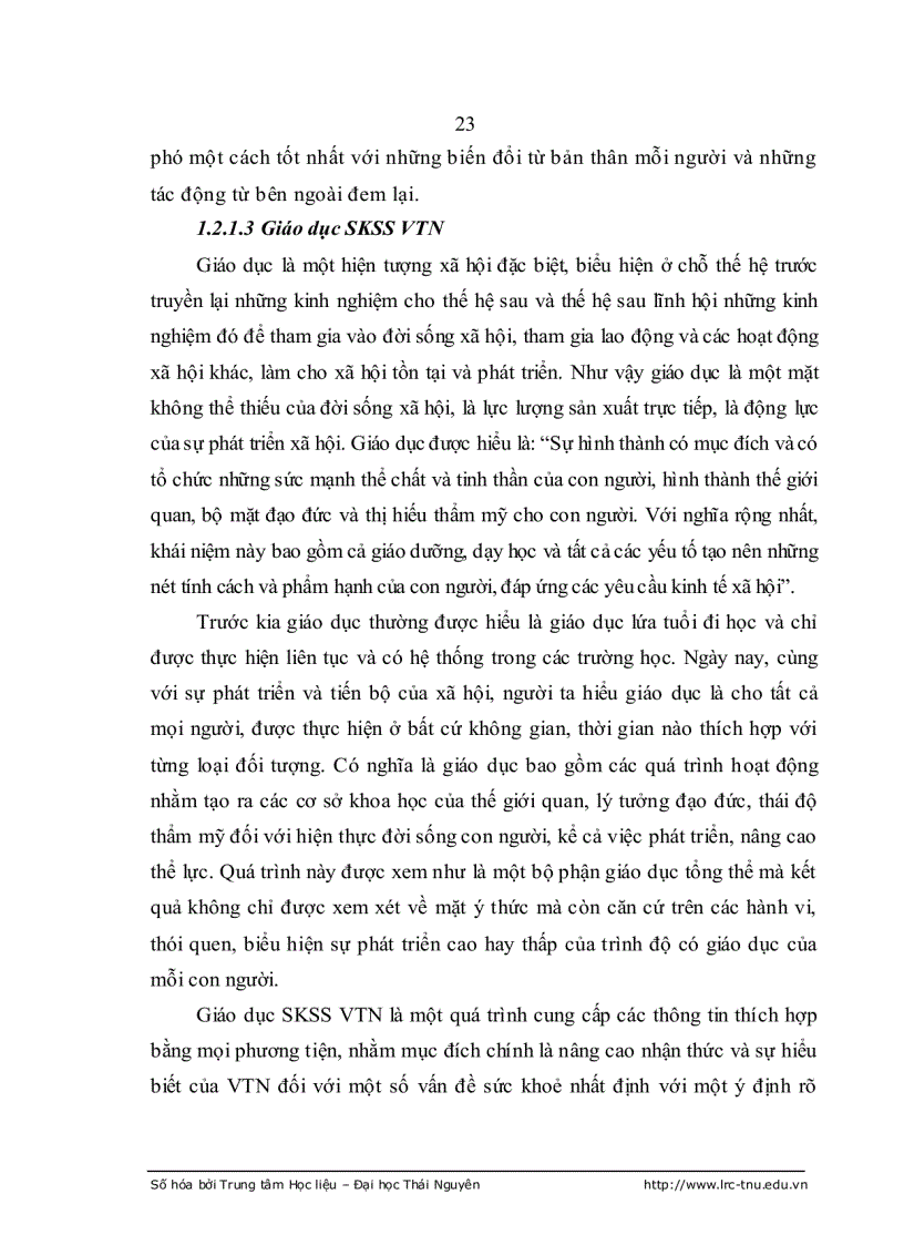 image for page Ảnh hưởng của giáo dục nhà trường tới nhận thức của HS THPT về sức khỏe sinh sản