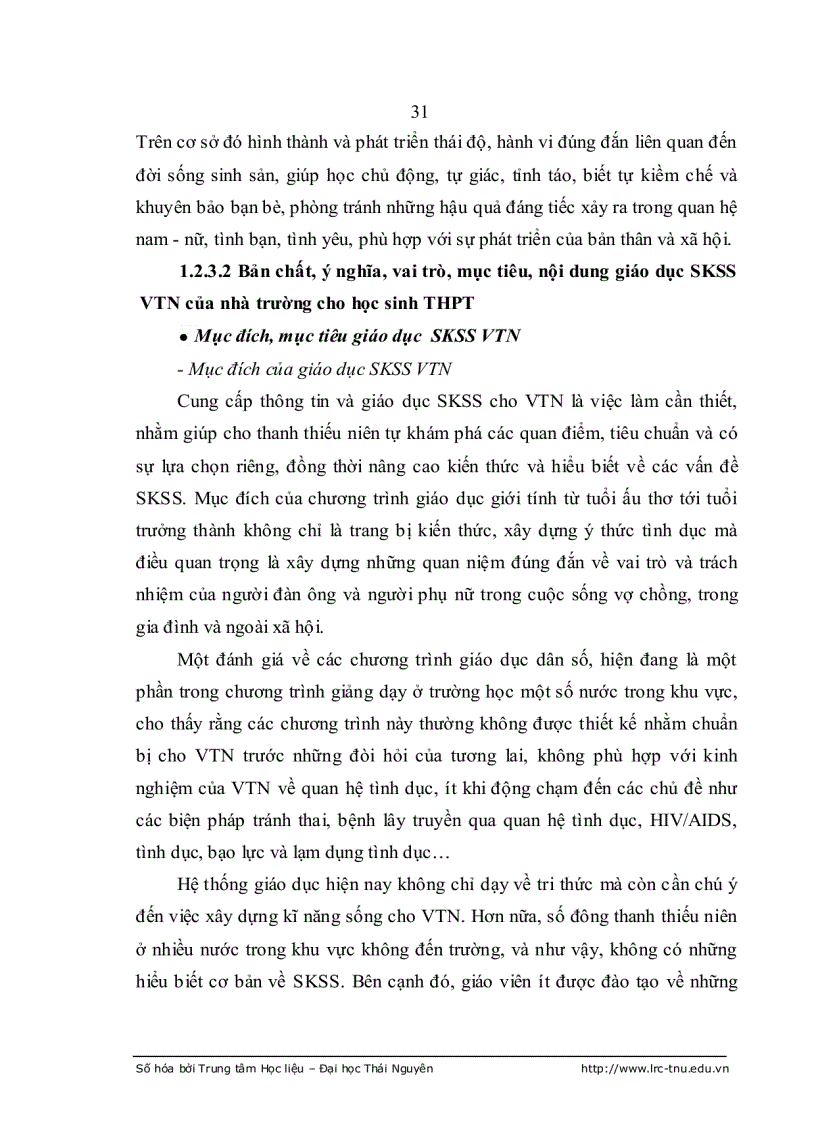 image for page Ảnh hưởng của giáo dục nhà trường tới nhận thức của HS THPT về sức khỏe sinh sản