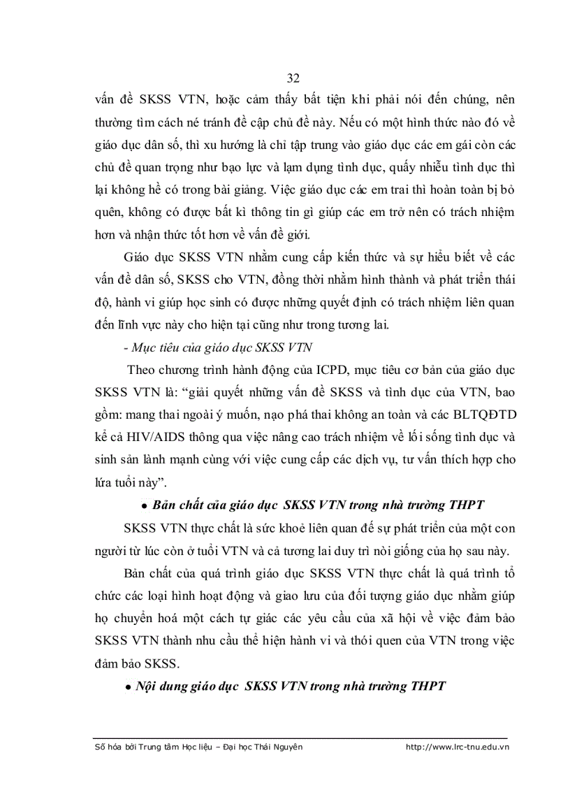 image for page Ảnh hưởng của giáo dục nhà trường tới nhận thức của HS THPT về sức khỏe sinh sản