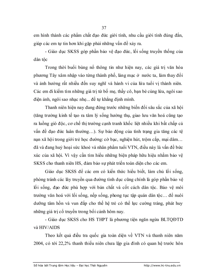 image for page Ảnh hưởng của giáo dục nhà trường tới nhận thức của HS THPT về sức khỏe sinh sản