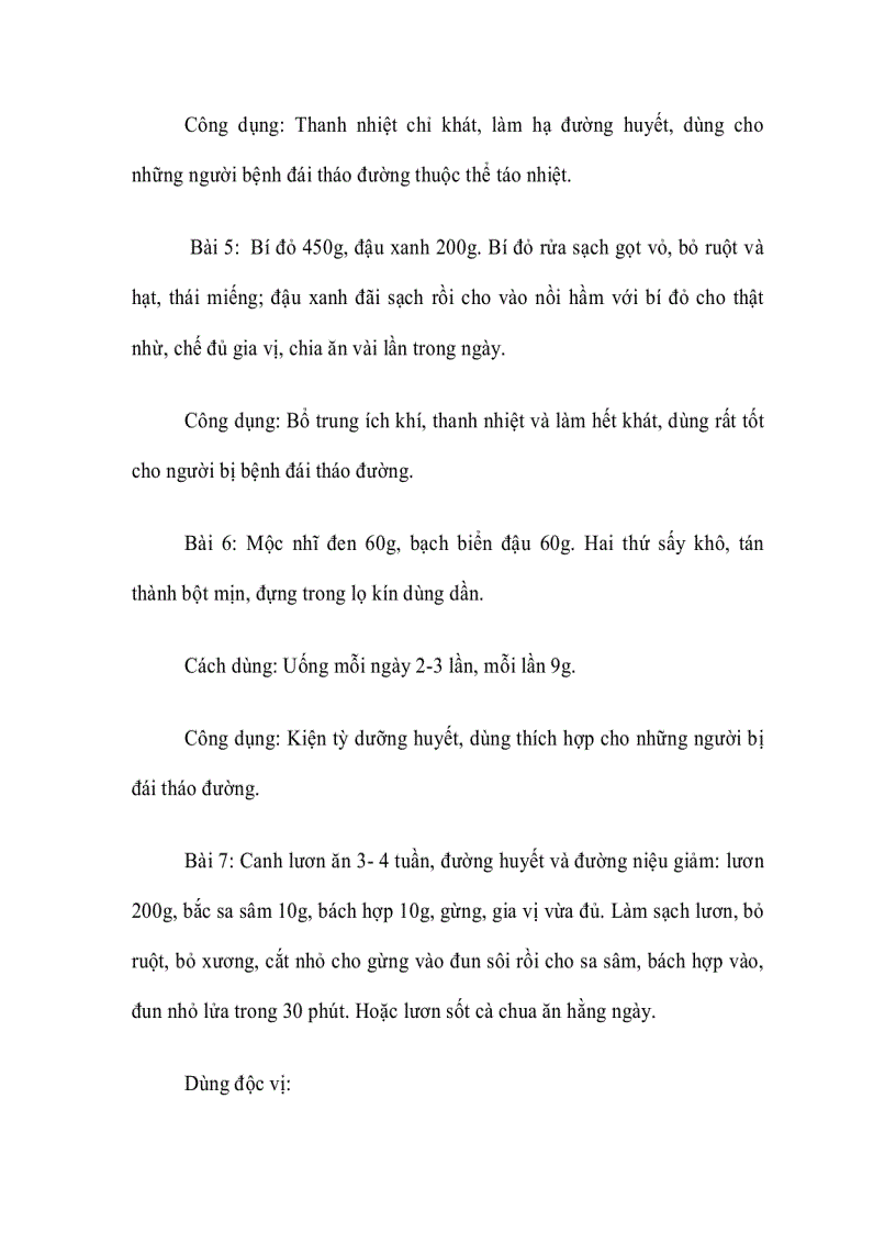 image for page Món ăn bài thuốc dành cho người đái tháo đường