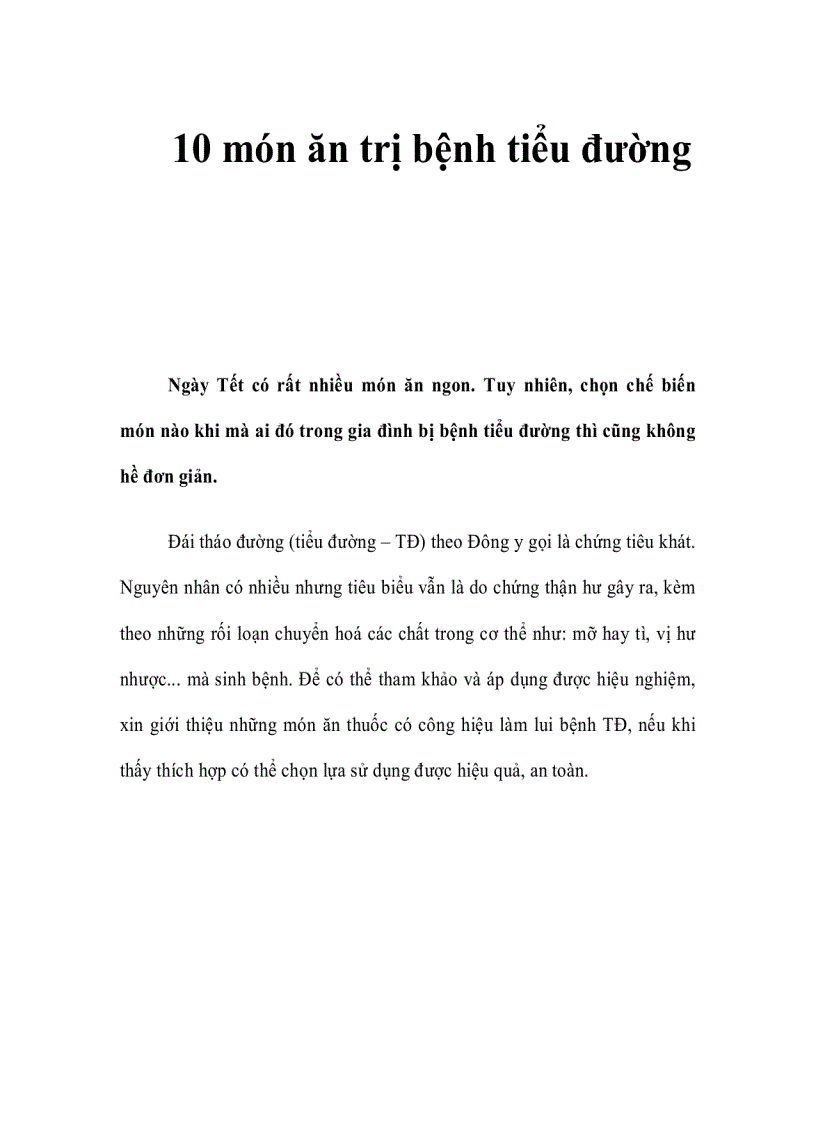 image for page 10 món ăn trị bệnh tiểu đường